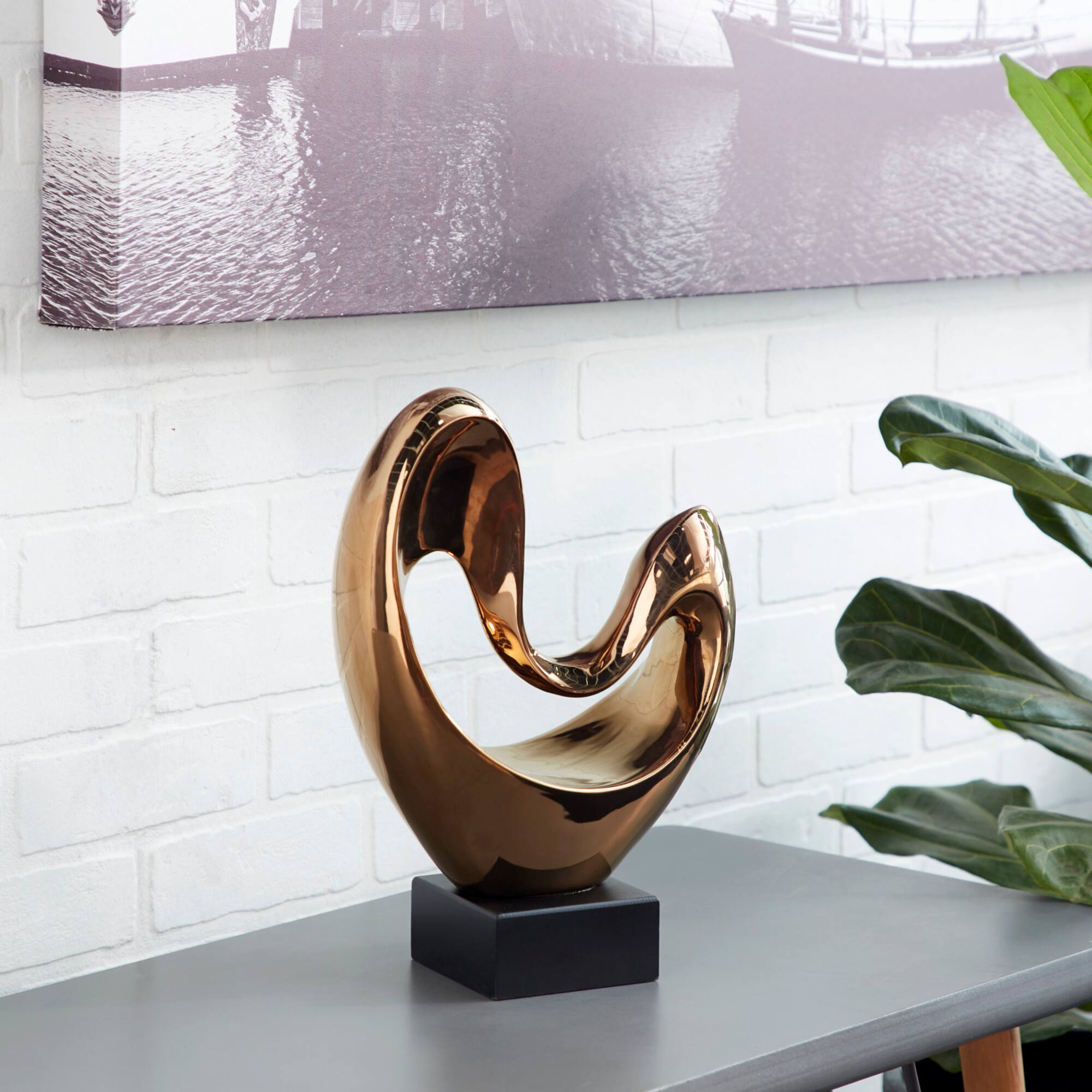 14" Porcelain Modern Abstract Sculpture